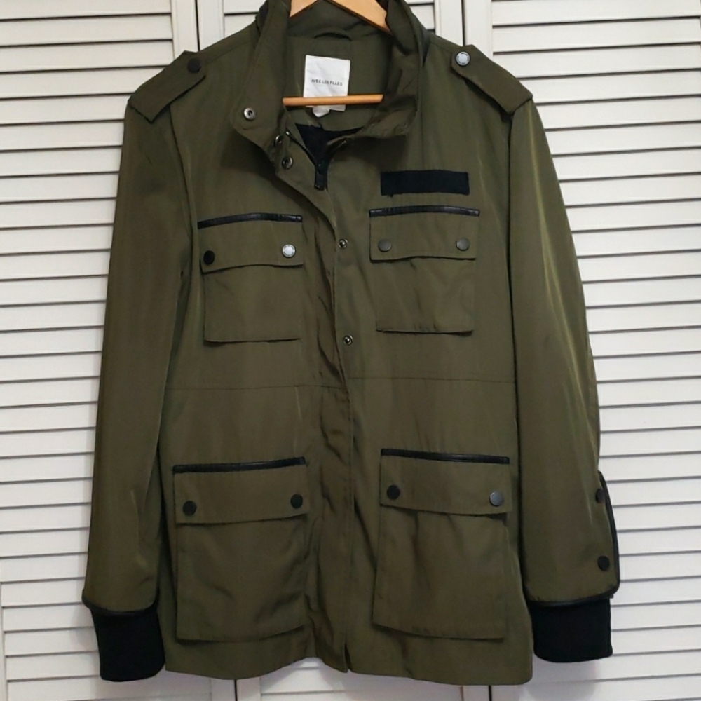 Avec Les Filles Military Utility Style Fall Jacket, Size S